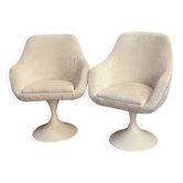 Pair of vintage tulip armchairs