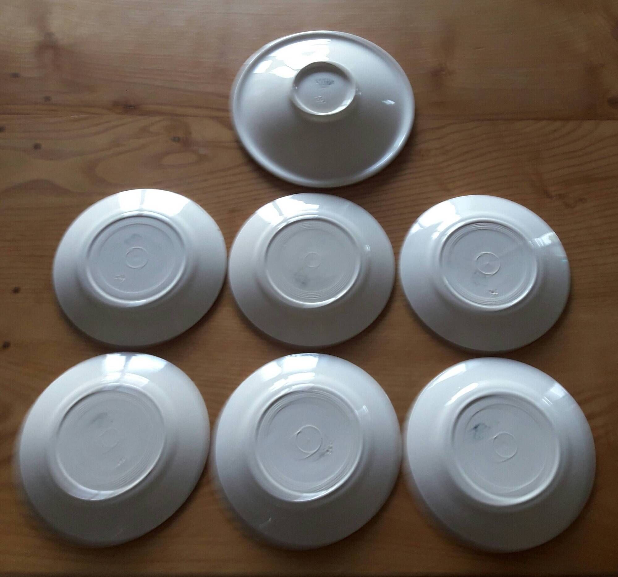 Set of 6 flat plates and 1 round dish KG Lunéville "Agnès"