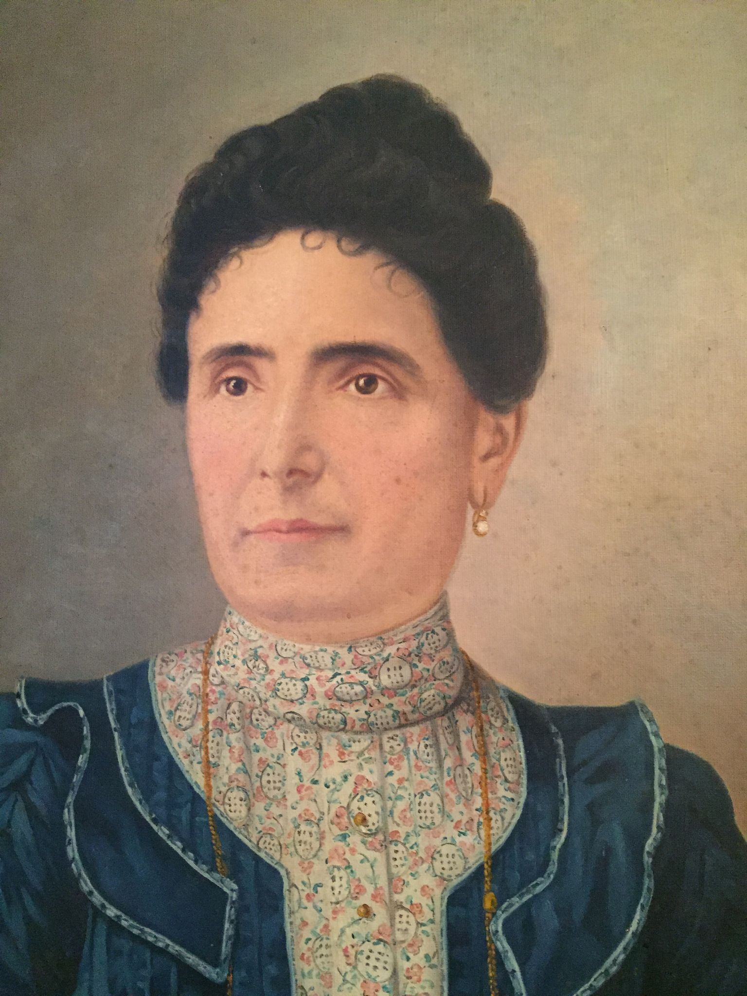 Pair of oil on canvas portraits signed Béchard