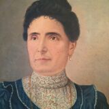 Pair of oil on canvas portraits signed Béchard