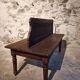 Antique French oak station bench – double-sided, 19th century (140 x 61 x 86 cm)