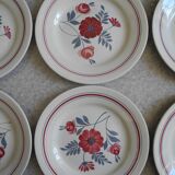 6 vintage Céranord St Amand flat plates from the 50s