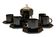 Arcoroc black "Octime" coffee service