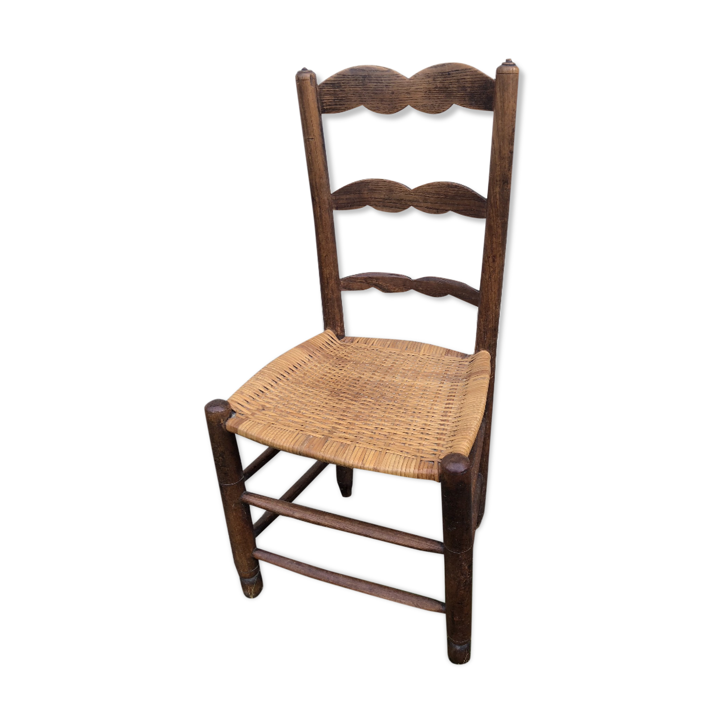 Small old chair wood and straw