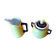 Milk and sugar pot in earthenware