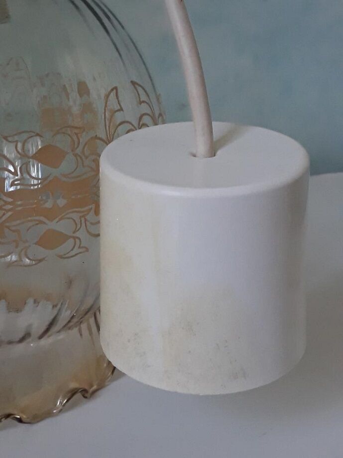 Amber tulip hanging lamp