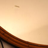 Round iron and rattan mirror