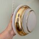 Vintage art deco globe pendant light in white and gold frosted glass
