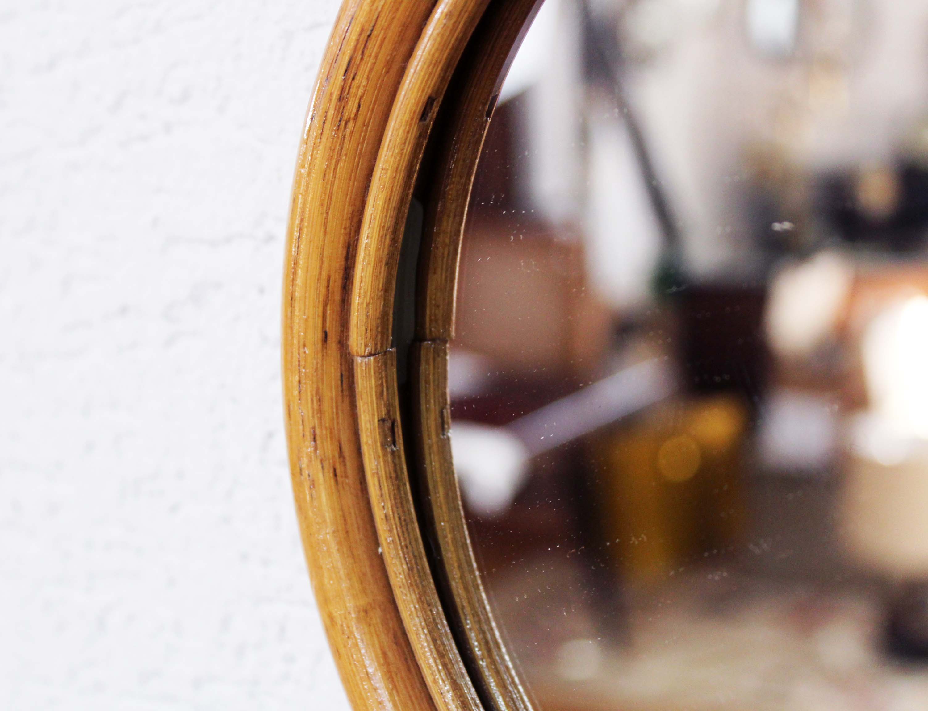 Old bike-shaped original mirror rattan 31x31cm
