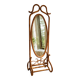 Antique curved rattan mirror – 175 cm – Art Nouveau elegance