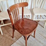 4 mismatched antique bistro chairs