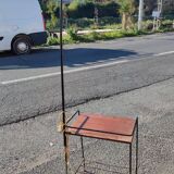 Floor lamp end of sofa in wrought iron and mahogany 1950