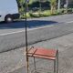 Wrought iron and mahogany floor lamp, circa 1950