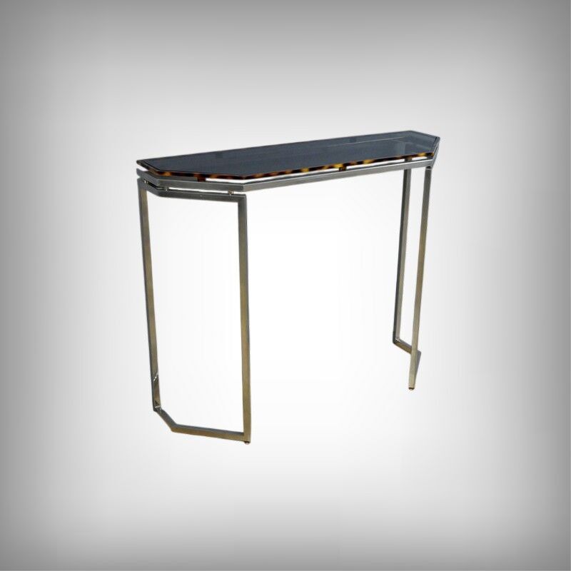 Smoked glass hexagonal console – 1970