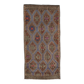 Blue & Brown Star Pattern Kilim Rug, 153x315Cm