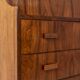 Rosewood chest of drawers with 2 drawers, forming a secretary. 1970s.