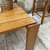 Square pine coffee table from the 70s revival