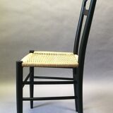 Italian chair in black ash and rope
