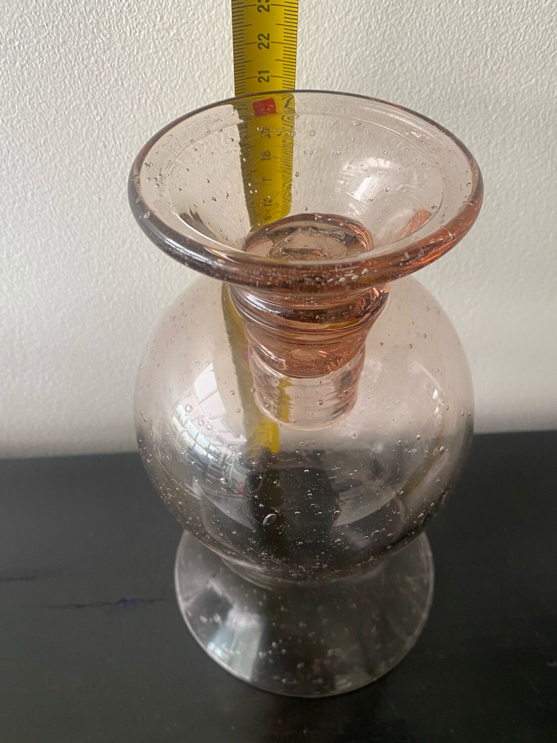 Blown bubble glass tea light holder