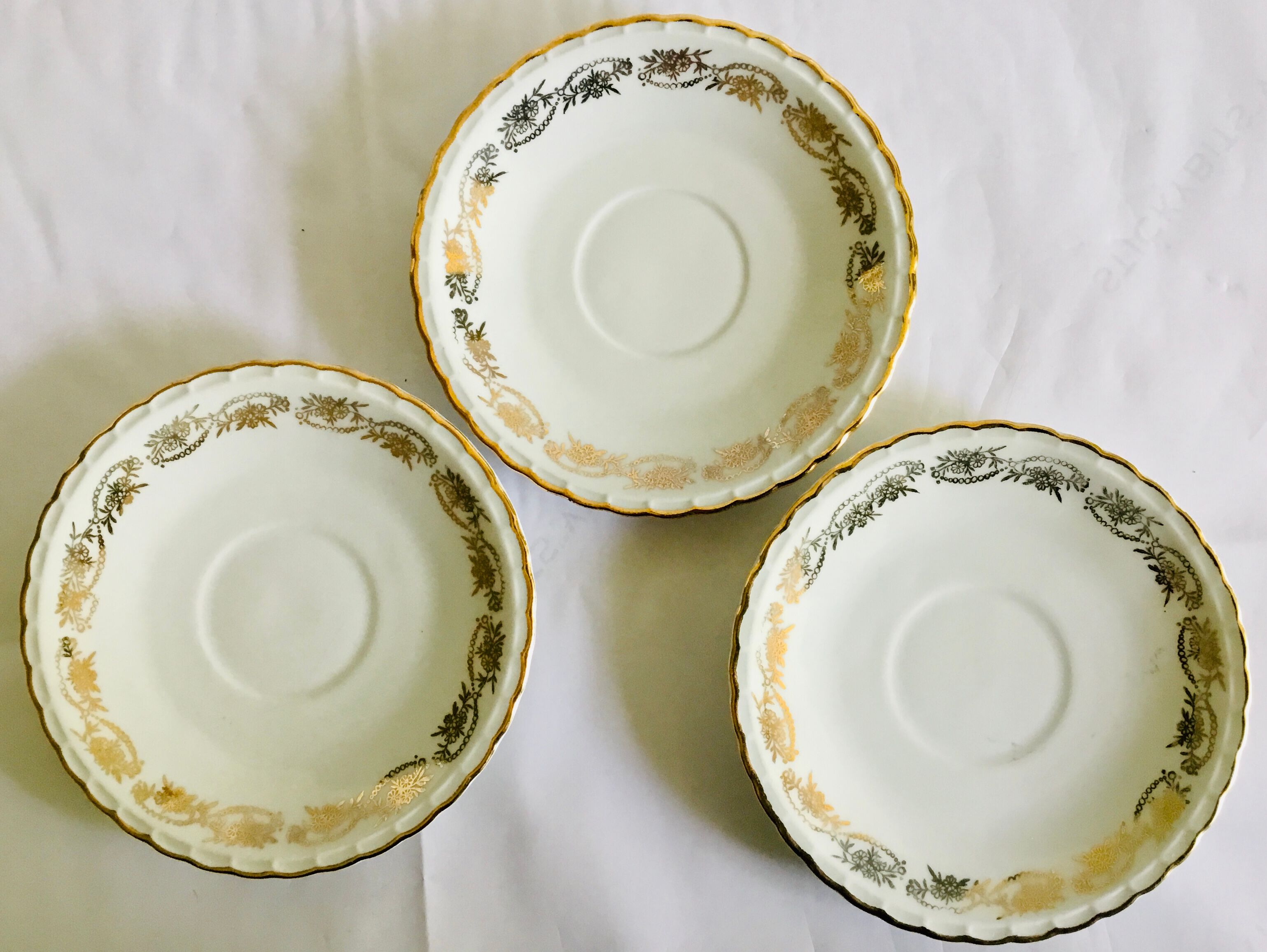 Antique butter dish and its plates in Limoges porcelain