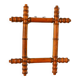 Bamboo effect wooden barber mirror 38 x 33 cm