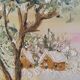 Oil on canvas snowy landscape