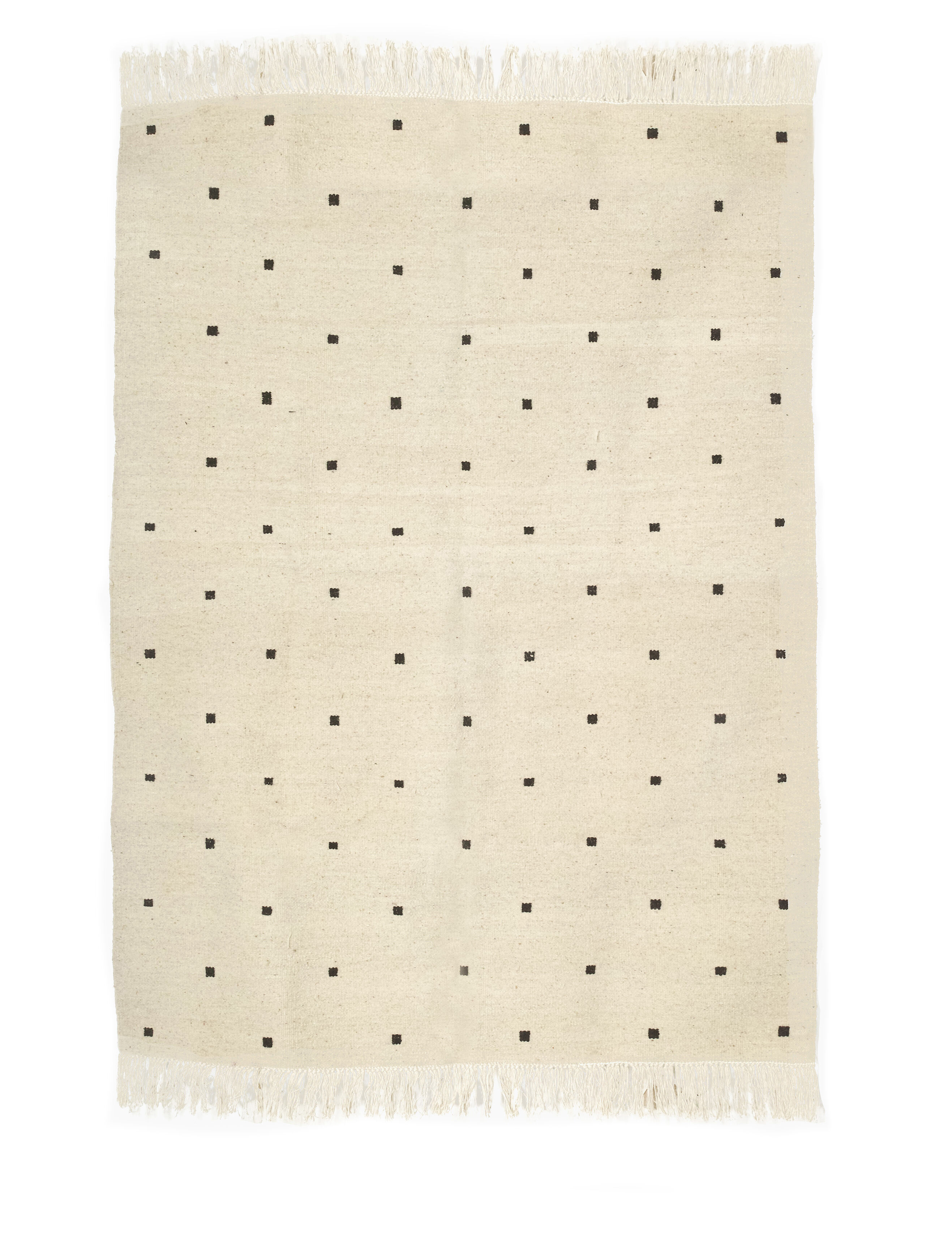 Kilim Berber ecru with black squares 180 x 130 cm