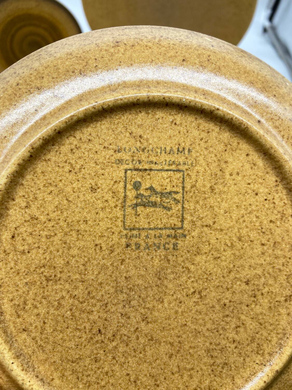 Dessert service / plates, vintage, stoneware, Longchamp France 🇫🇷,