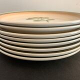 8 assiettes plates en faïence de Gien, 1970
