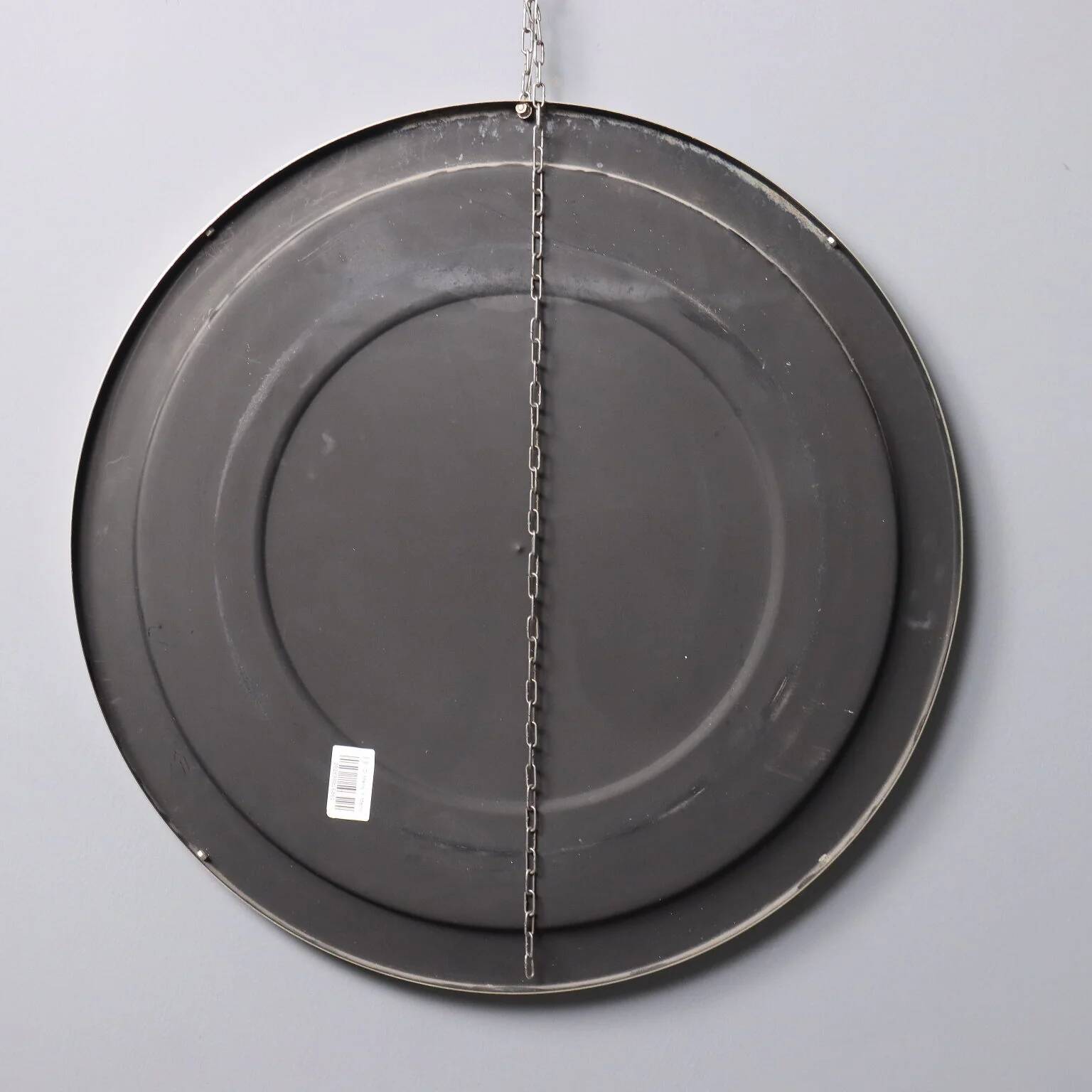 Vintage round mirror, iron and glass frame, Italy, 1960s