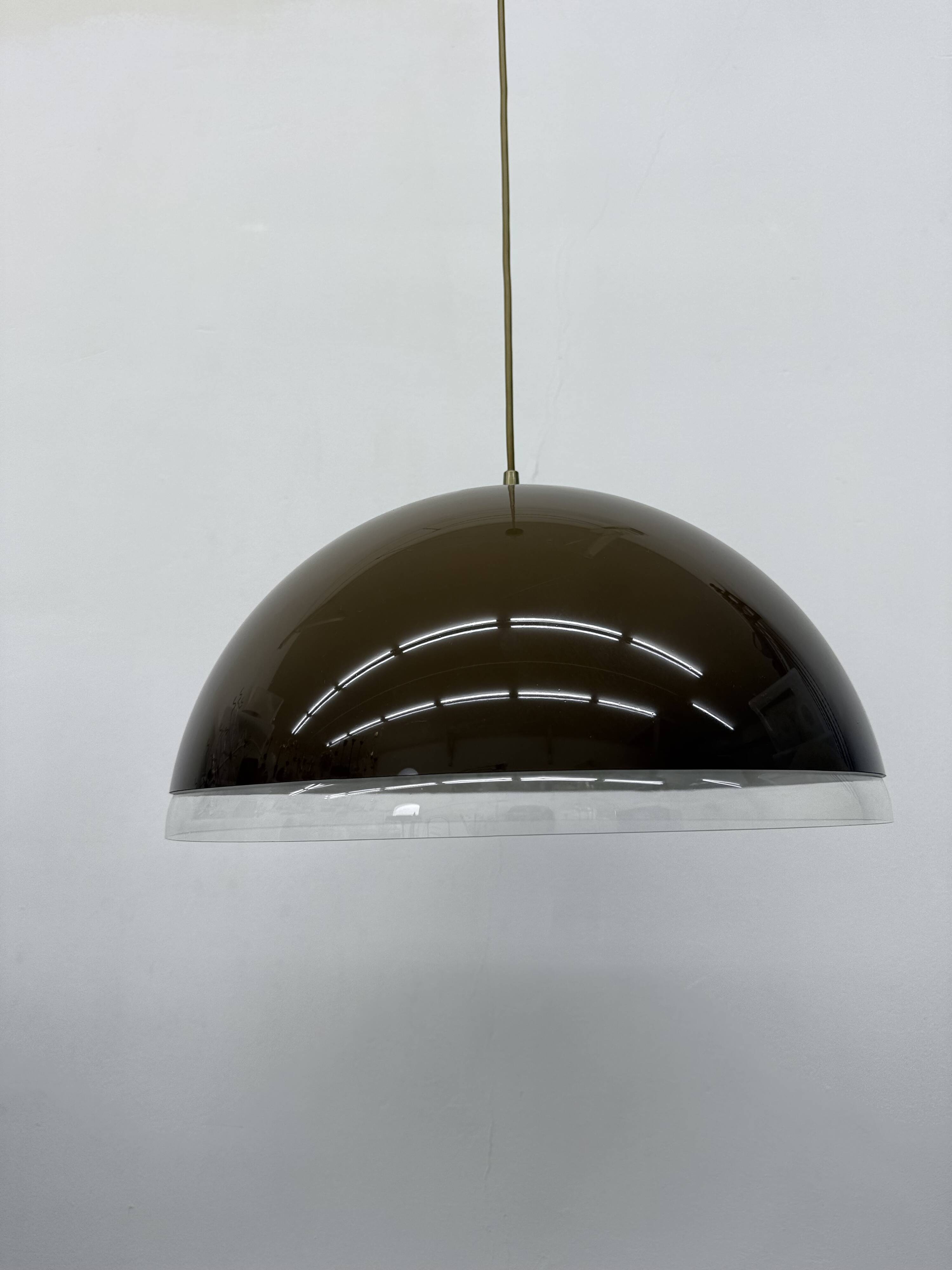 Mushroom hanging lamp brown , 1970s
