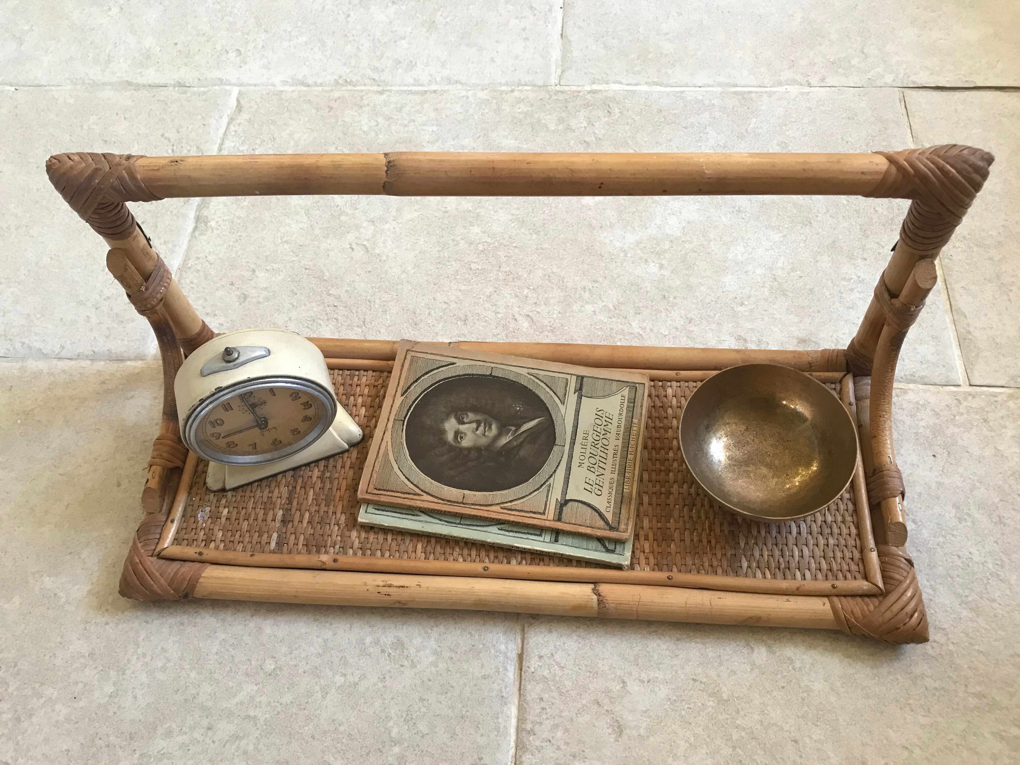 Vintage rattan shelf