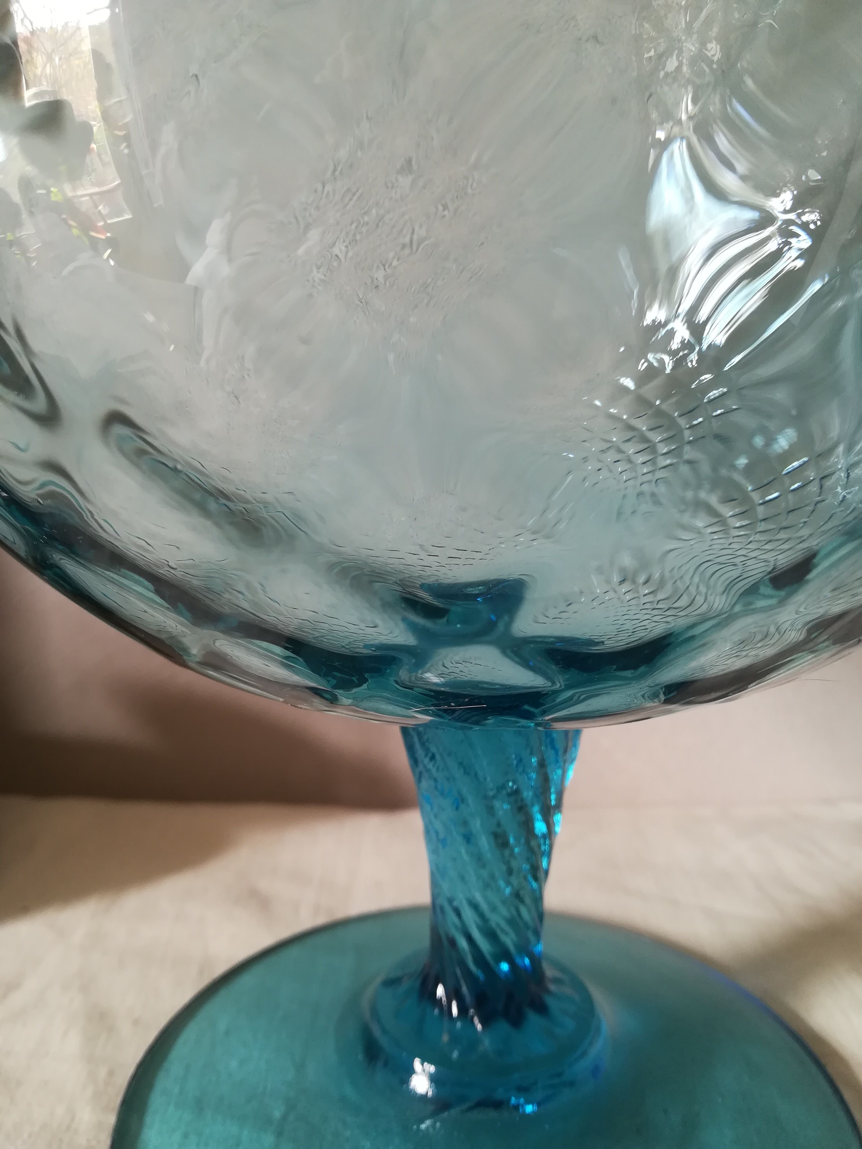 Empoli blue glass cut