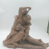 Terracotta sculpture, first half of the 20th century, mythological scene