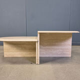 Pair of vintage travertine coffee tables or side tables, 1970s