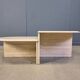 Paire de tables basses en travertin vintage ou tables d'appoint, années 1970.