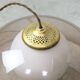 Space-age italian brass, opaline and plexiglass pendant lamp