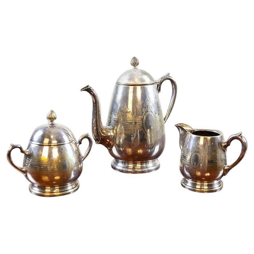 Silver-Plated Coffee/Tea Set, 1930s, Set of 3