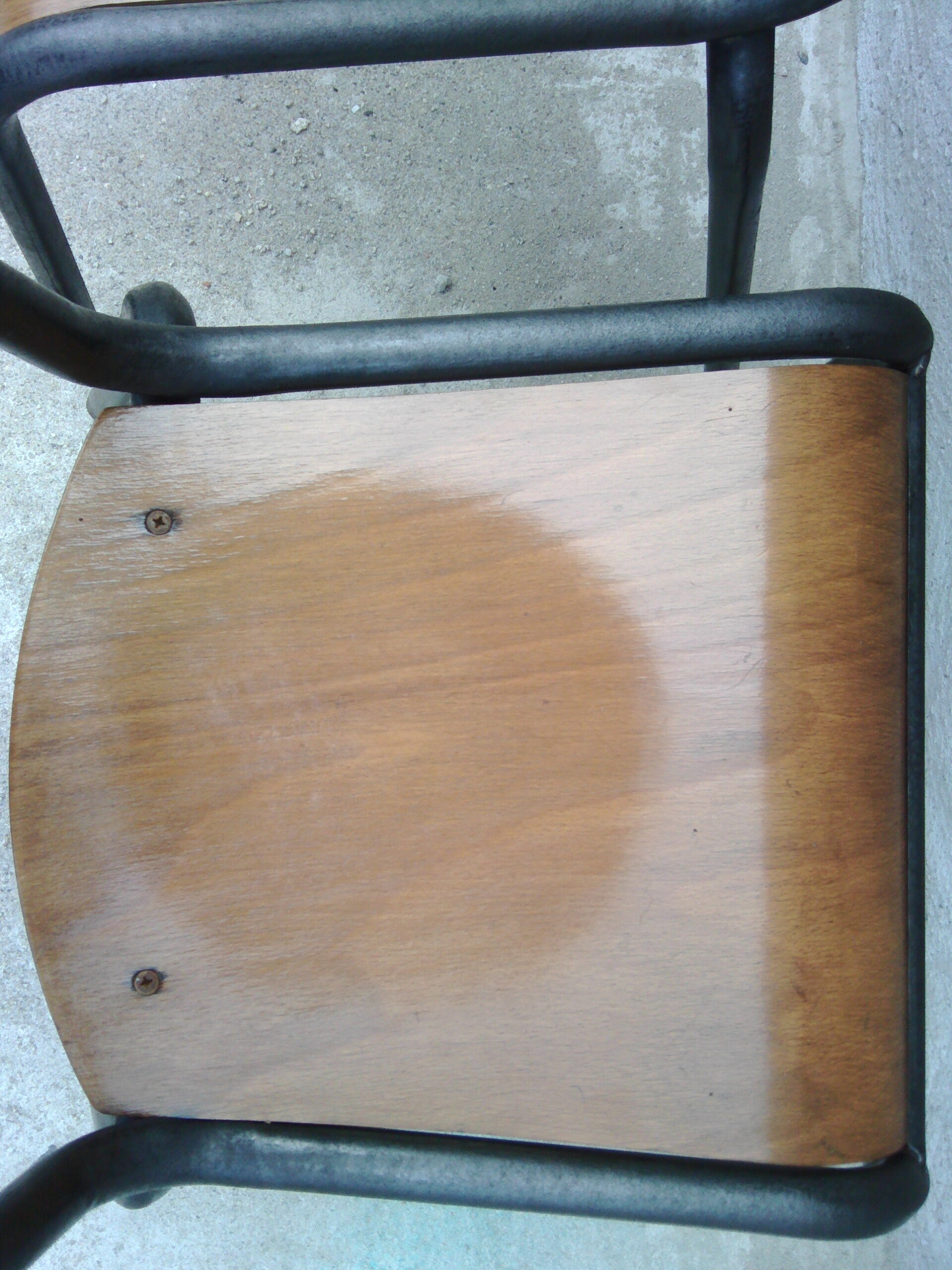 Two vintage school chairs