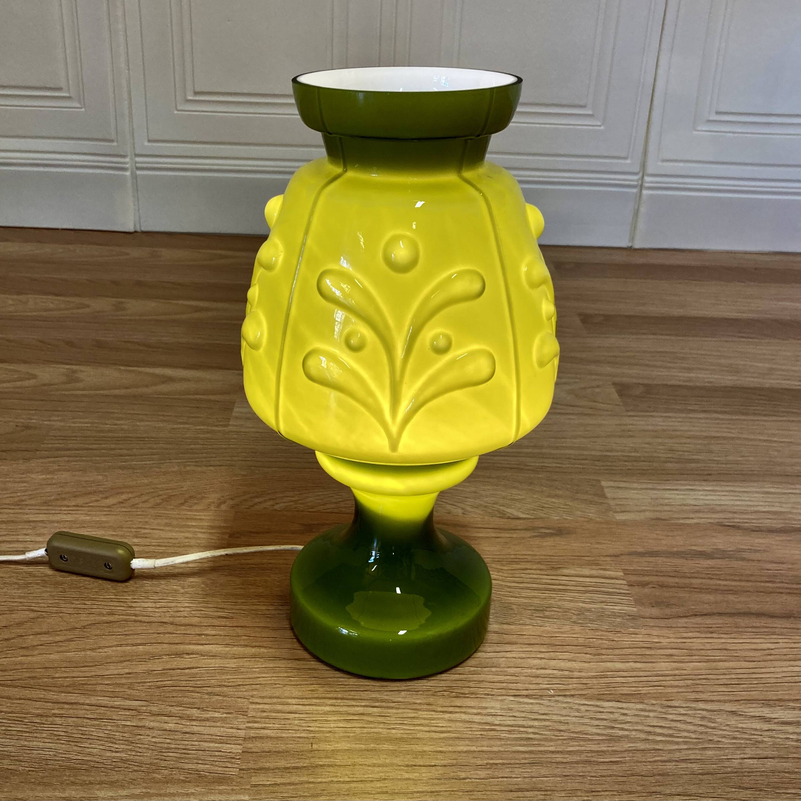 Large glass lamp Scandinavian design 1950.