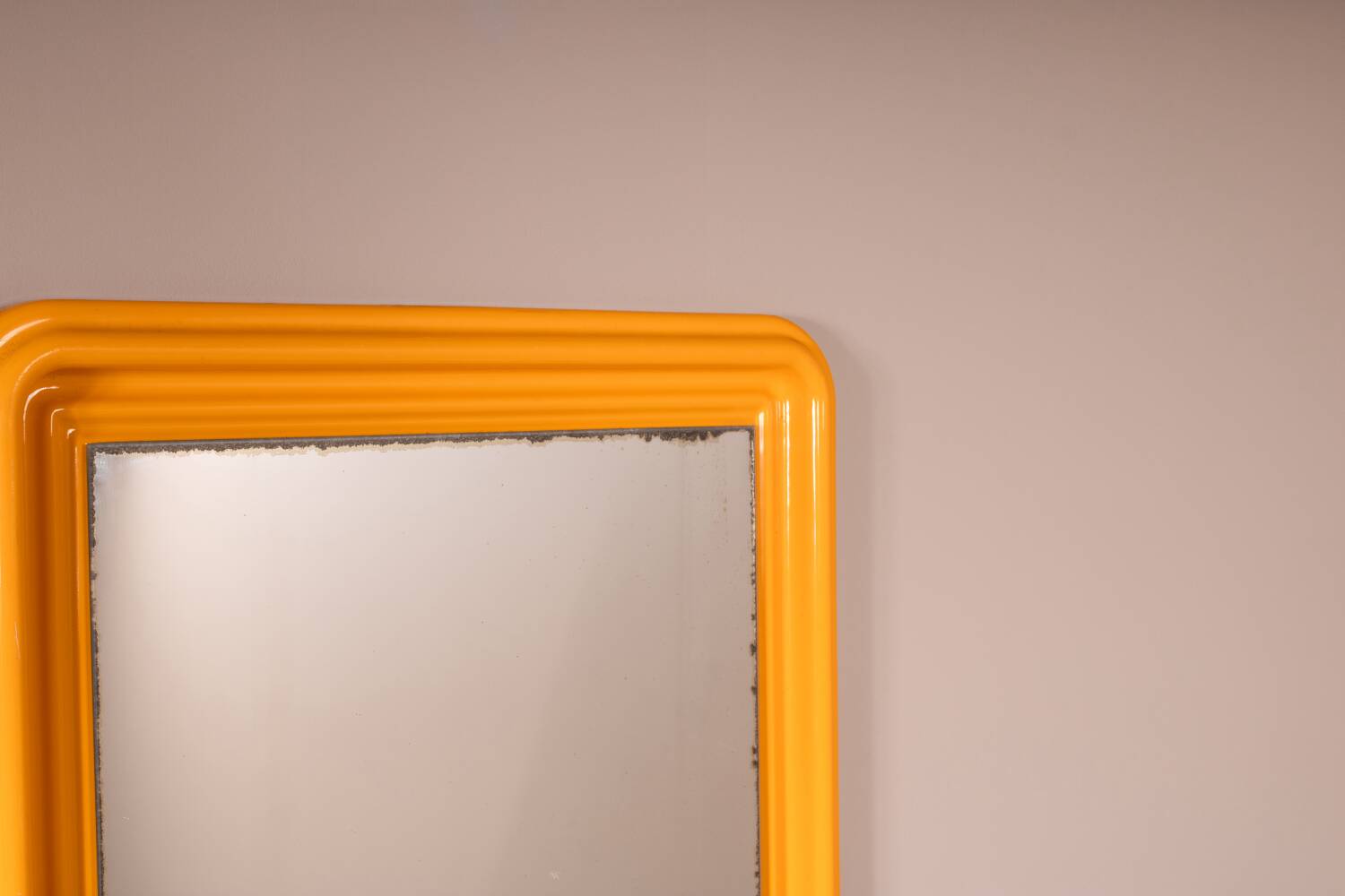 Orange plastic square mirror