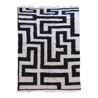 Tapis Berbère Noir et Blanc - 347 x 242 cm