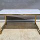 Hollywood Regency style coffee table • marble and brass