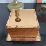Glass and wood cigarette box