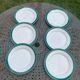 6 flat plates in white earthenware and green edging Digoin Sarreguemines vintage