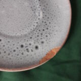 Service à café Vallauris céramique émaillée "fat lava" blanc/marron