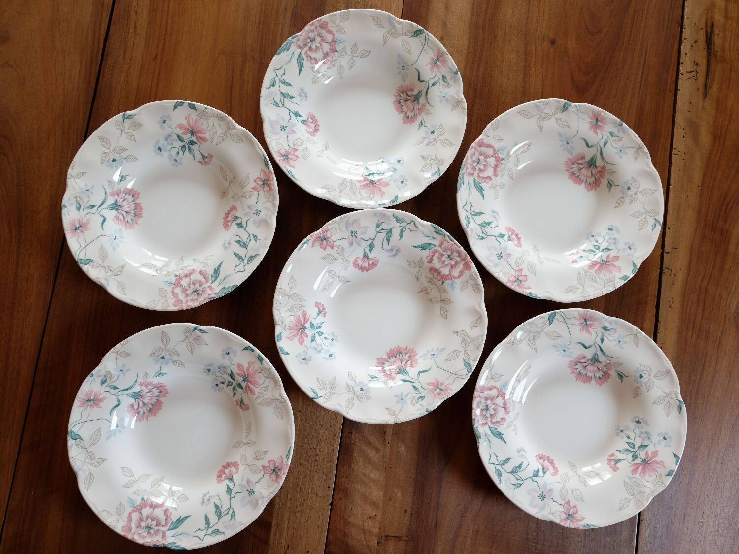set of 6 deep plates English earthenware Johnson Brothers