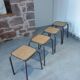 4 vintage industrial Mullca stools, workshop, school