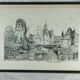 Dessin original de Nantes rue des Cordeliers et du Refuge - encre sur papier - 1987