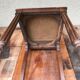 Pair of old chairs art deco in sculpted wood & vintage red leather seat